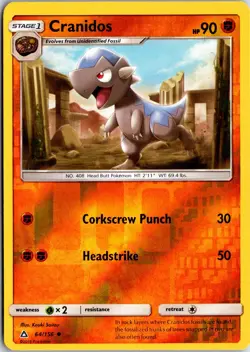 Cranidos 64/156 UC Ultra Prism Pokemon Reverse Holo NM/M - Image 1