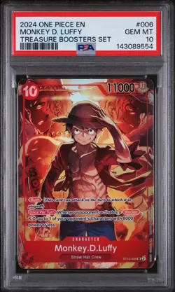 2024 ONE PIECE PROMOS 006 MONKEY D. LUFFY TREASURE BOOSTERS SET - PSA 10 - Image 1