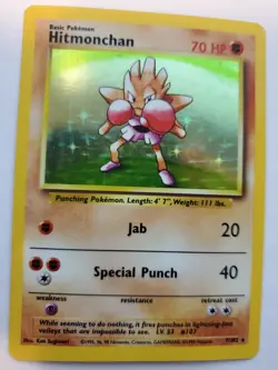 Hitmonchan Base Set Holo Pokemon Card WOTC - Image 1