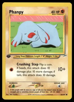 Pokemon Cards Phanpy 76/105 1ST EDITION Neo Destiny WOTC Common NM - Image 1