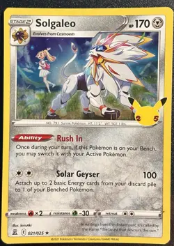 Solgaleo 021/025 - Pokemon TCG 25th Ann Celebrations - Holo Rare - NM/M Card - Image 1