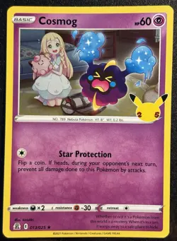 Cosmog 013/025 - 25th Anniversary Celebrations Pokemon TCG Holo Rare - NM Card - Image 1