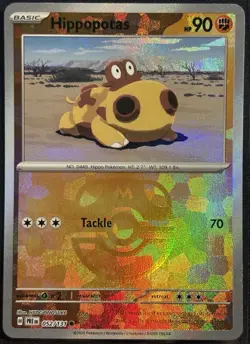 Hippopotas 052/131- Master Ball Holo Prismatic Evolutions Pokemon TCG- M/LP Card - Image 1