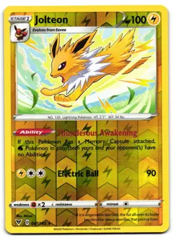Jolteon 047/185 - Vivid Voltage Rare Pokemon TCG Reverse Holo - M/LP Card - Image 1