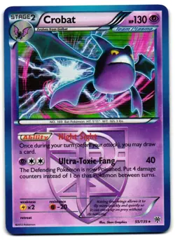 Crobat 55/135 - Plasma Storm Rare Pokemon TCG Holo - MP Card - Image 1
