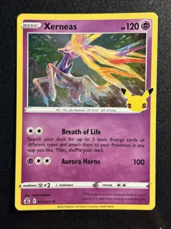 Xerneas 12/25 - Pokemon TCG 25th Ann Celebrations Holo Rare - NM/M Card - Image 1