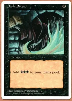 MTG Magic The Gathering 1x Dark Ritual - Fourth Edition (4ED) Black Interrupt LP - Image 1