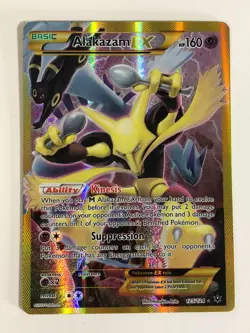 Pokemon TCG Fates Collide Secret Rare Full Art Alakazam EX 125/124 Light Played - Image 1