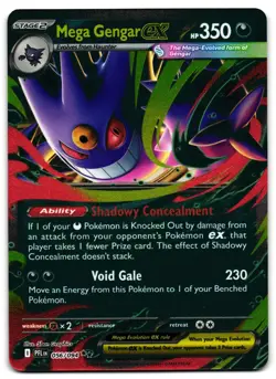 Mega Gengar ex 056/094 - 🌊 Phantasmal Flames Double Rare Pokemon TCG 🖤 - NM - Image 1