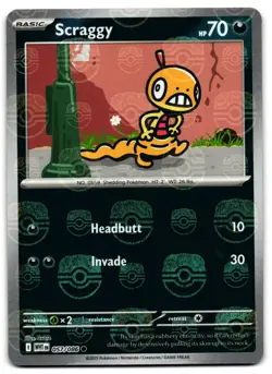 Scraggy 057/086 - 🌊 White Flare Pokemon TCG MASTER BALL Reverse Holo 🖤 - LP - Image 1