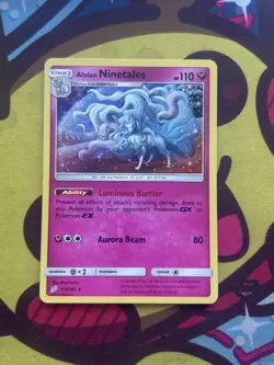 Pokemon Alolan Ninetales 111/181 - Holo Rare - SM Team Up - Excellent - Image 1
