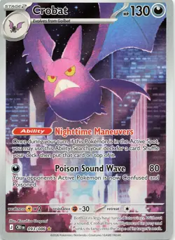 POKEMON Crobat #093/086 Holo ME04: Chaos Rising NM - Image 1