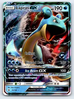 Lapras GX 35/149 Holo Ultra Rare SM Base Set Pokemon Near Mint - Image 1