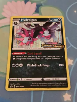 Pokemon TCG Hydreigon Sword & Shield SWSH037 Holo Promo Prerelease - Image 1