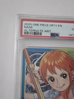 One Piece CCG Nami OP11-041 A Fist of Divine Speed Alt Art Leader PSA 10 - Image 2