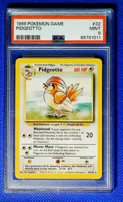 Pokemon Pidgeotto Base Set 22/102 Regular Uncommon PSA 9 English 1999 - Image 1