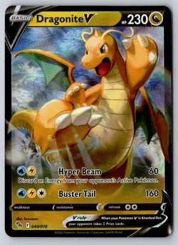 Dragonite V 049/078 Holo V Rare Pokemon GO Pokemon - Image 1