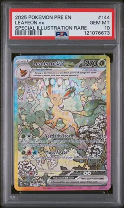 2025 POKEMON PRE EN-PRISMATIC EVOLUTIONS #144 LEAFEON EX PSA 10 - Image 1