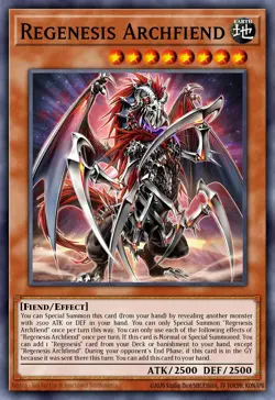 Yugioh ALIN-EN016 - Regenesis Archfiend - Secret Rare - Image 1