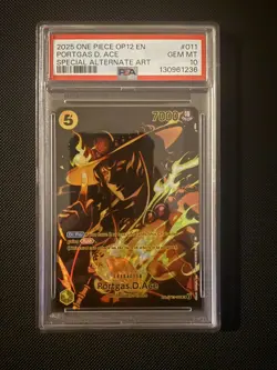 2025 One Piece OP12 En Portgas D Ace Special Alternate Art #011 PSA 10 Gem Mint - Image 1