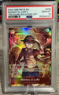 2024 One Piece EN Monkey D. Luffy ST10-006 SR Treasure Boosters Set PSA 10 - Image 1