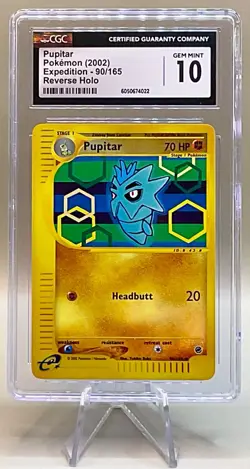 Pokemon Pupitar #90/165 Reverse Holo - 2002 Expedition Set - CGC 10 (Gem Mint)! - Image 1