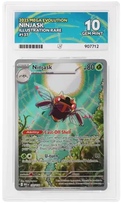 Ninjask 137/132 Pokemon Illustration Rare Mega Evolution Perfect Subs ACE 10 🍃 - Image 1