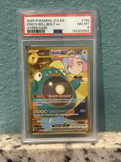 Pokemon Iono's Bellibolt ex Sv09 Journey Together Hyper Rare 188/159 PSA 8 - Image 1