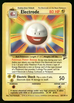Electrode Base Set 2 025/130 Light Play Rare Pokemon TCG - Image 1