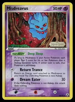 Pokemon Card - Misdreavus Legend Maker 40/92 Reverse Holo Uncommon Stamped - Image 1
