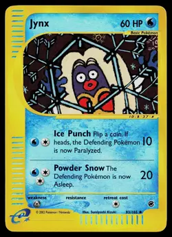 Pokemon Card - Jynx Expedition Base Set 83/165 Reverse Holo Uncommon - Image 1