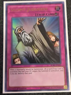 Solemn Judgment 1st Edition Yu-Gi-Oh Card BLRR-EN100 Ultra Rare VLP - Image 1