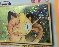 Pokemon TCG Meowth 10/53 Wotc Promo Holo Has Swirl - Image 2
