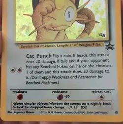 Pokemon TCG Meowth 10/53 Wotc Promo Holo Has Swirl - Image 3