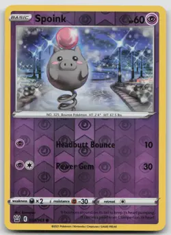 Spoink 055/163 Battle Styles Pokemon Reverse Holo NM Common - Image 1
