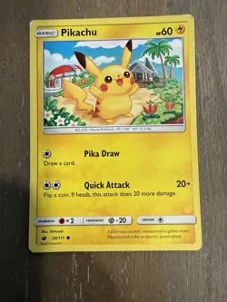 Pokemon Cards Pikachu Non Holo 30/111 Crimson Invasion MP 2017 - Image 1