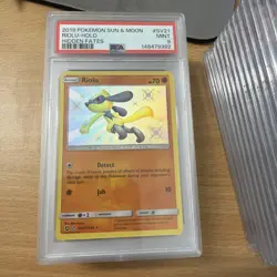 2019 Pokemon S&M Hidden Fates Riolu Holo #SV21 PSA 9 - Image 1