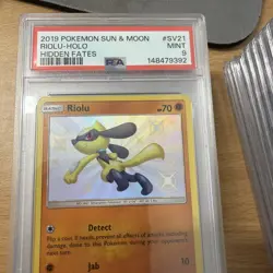 2019 Pokemon S&M Hidden Fates Riolu Holo #SV21 PSA 9 - Image 3