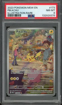 2023 POKEMON MEW EN #173 PIKACHU NM-MT PSA 8 IR - Image 1