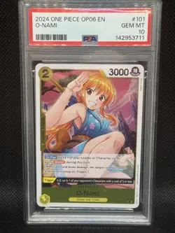 One Piece O-Nami OP06-101 PSA 10 Wings of the Captain Foil Gem Mint - Image 1