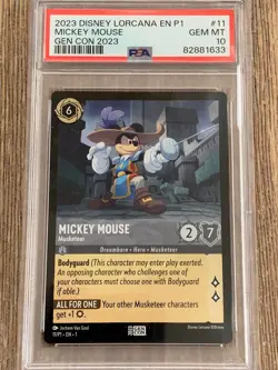 Disney Lorcana Mickey Mouse Musketeer Gen Con 2023 Promo PSA 10 - Image 1
