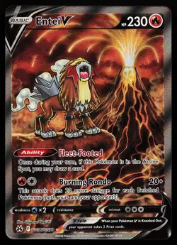 Entei V GG36/GG70 Holo Crown Zenith Galarian Gallery Pokemon Card - Image 1