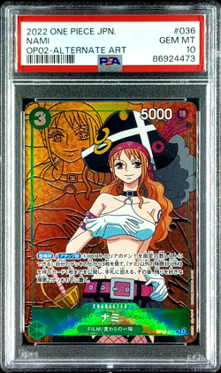 PSA 10 Nami OP02-036 Alternate Art 2022 One Piece Card GEM MINT Japanese - Image 1