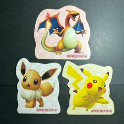 K028 Pikachu Eevee Charizard Special Cards Pokemon Japan Post Stamp Box 5in - Image 2