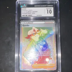 Pokemon Gordie Rainbow Rare Secret Holo Evolving Skies CGC 10 223/203 - Image 1
