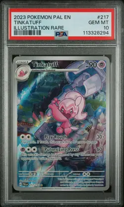 2023 POKEMON PAL EN-PALDEA EVOLVED ILLUSTRATION RARE #217 TINKATUFF PSA 10 - Image 1