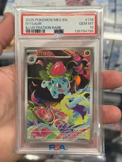 Pokemon Ivysaur Me01: Mega Evolution Illustration Rare PSA 10 Holo 134/132 2025 - Image 1