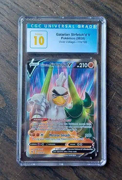 Vivid Voltage Galarian Sirfetch'd V CGC 10 Pristine Holo 174/185 2020 Pokemon - Image 1