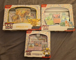 Pokemon TCG: 151 Poster, Zapdos EX, Alakazam EX collection Box (Lot of 3) - Image 1