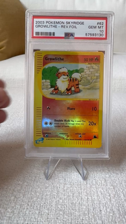 Pokemon Growlithe #62 Reverse Holo 2003 Skyridge Ereader PSA 10 Gem Mint POP 41 - Image 2